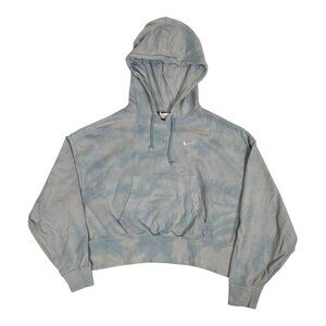 Nike Women's Oversized Pullover Hoodie "Worn Blue & White" Tie Dye Size XS